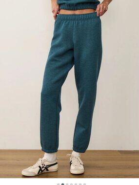Marine Layer Corbet Quilted Joggers Dark Teal Heather Size XS NWT $ 128